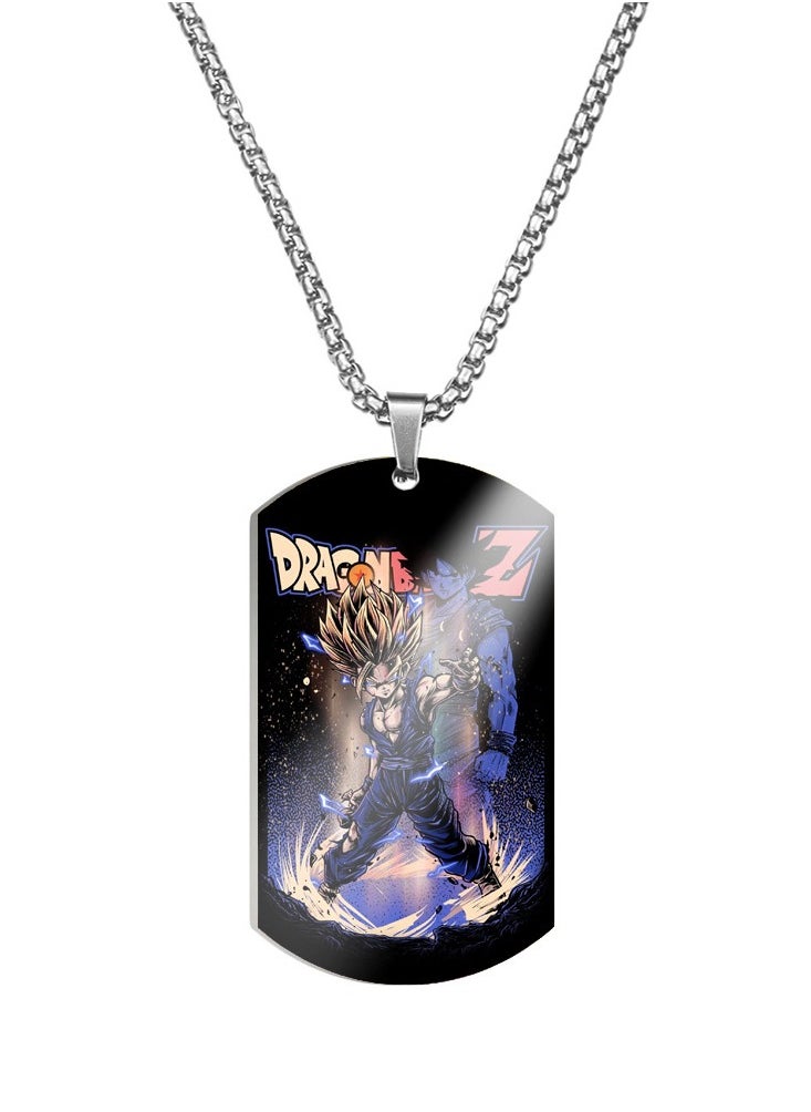 KUYING Dragon Ball Color Printed Stainless Steel Necklace 