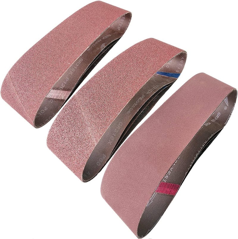 Tonmp 9 PCS 4" x 36" Premium Sander Belts - 3 Each of 40 80 120 Grit Aluminum Oxide Sanding Belts For Belt sander (4x36 inch) - Image 1