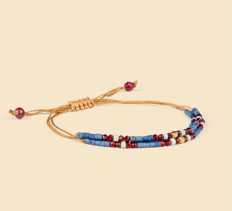 Minza “Kada” Women’s Gold Bracelet, Pure 18K Gold Beads, Agate & Afghan Turquoise Stones, Handmade Adjustable Cord Bracelet, Jewelry for Casual & Special Occasion. - Image 4