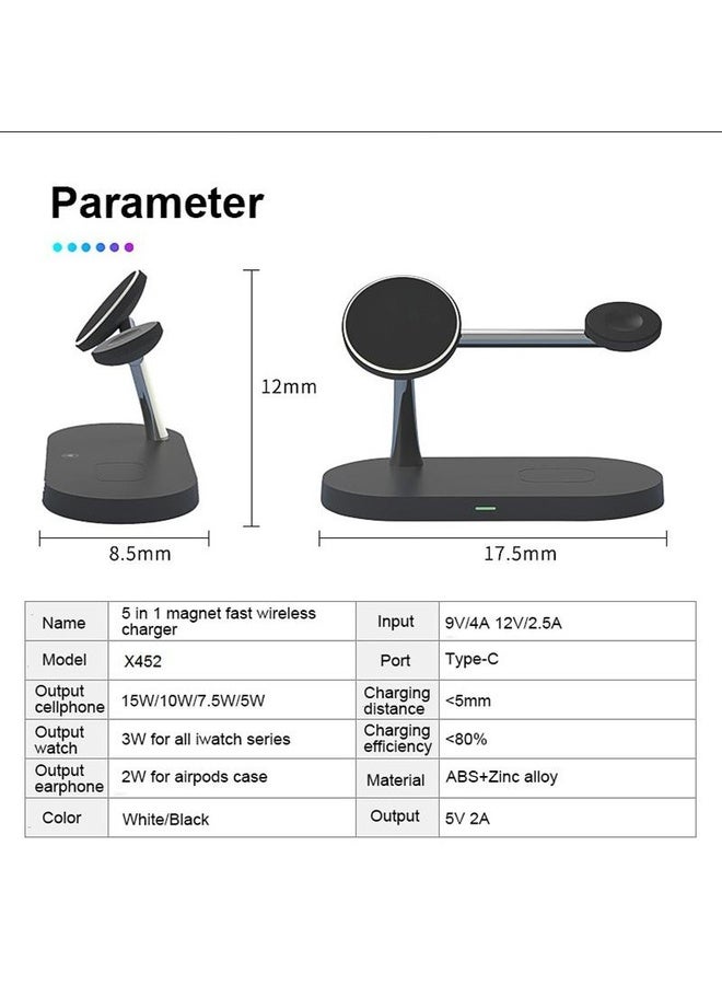 HuHa X452 3 in 1 Multifunctional 15W Wireless Charger with Night Light Function(White) - Image 3