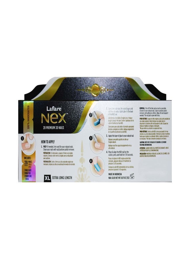 Laflare NEX 3D NAIL, Handcrafted LONG, XLONG Length Acrylic Fake Press On Nails with Nail Glue, Manicure Stick, Mini File (XLong, Stiletto, Sugar Pink) - Image 5