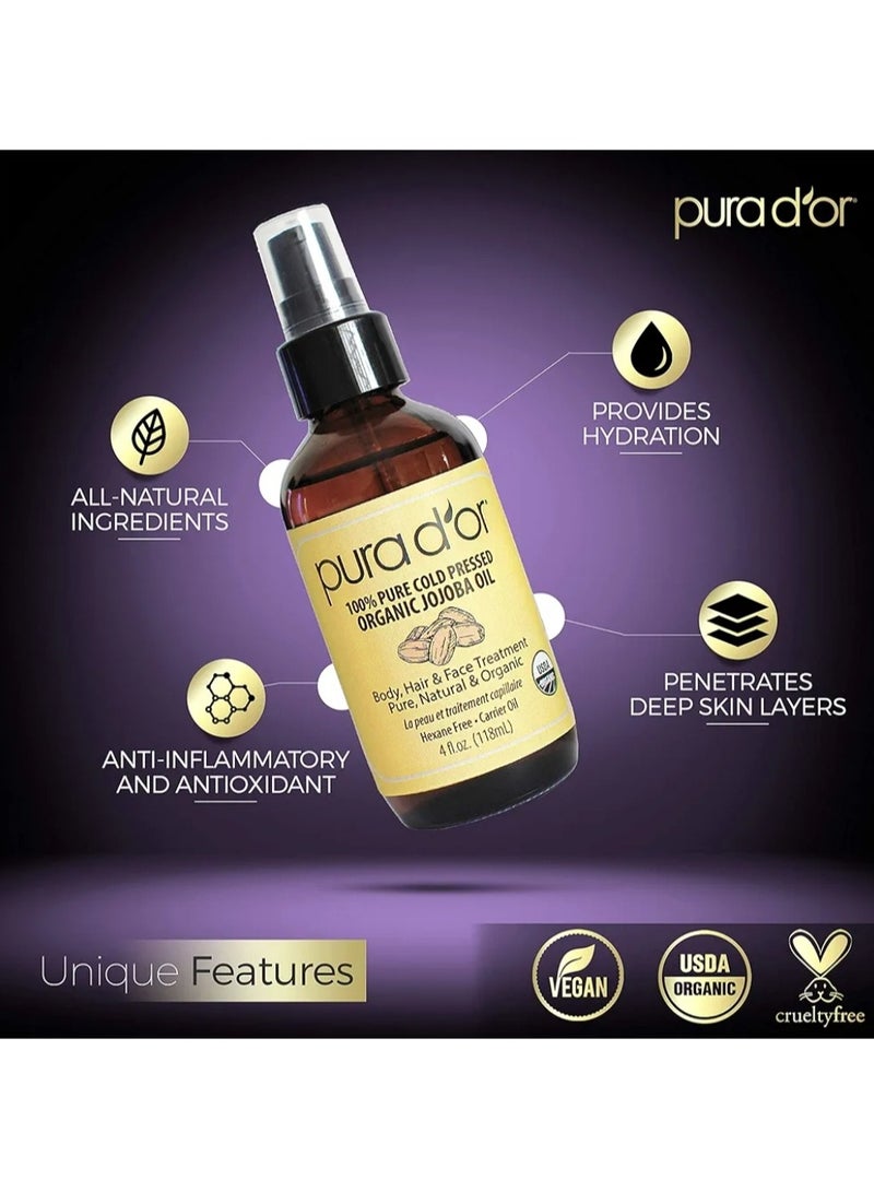 بيورا دور بورادور زيت الجوجوبا العضوي النقي والمعصور على البارد 118 مل - Image 4