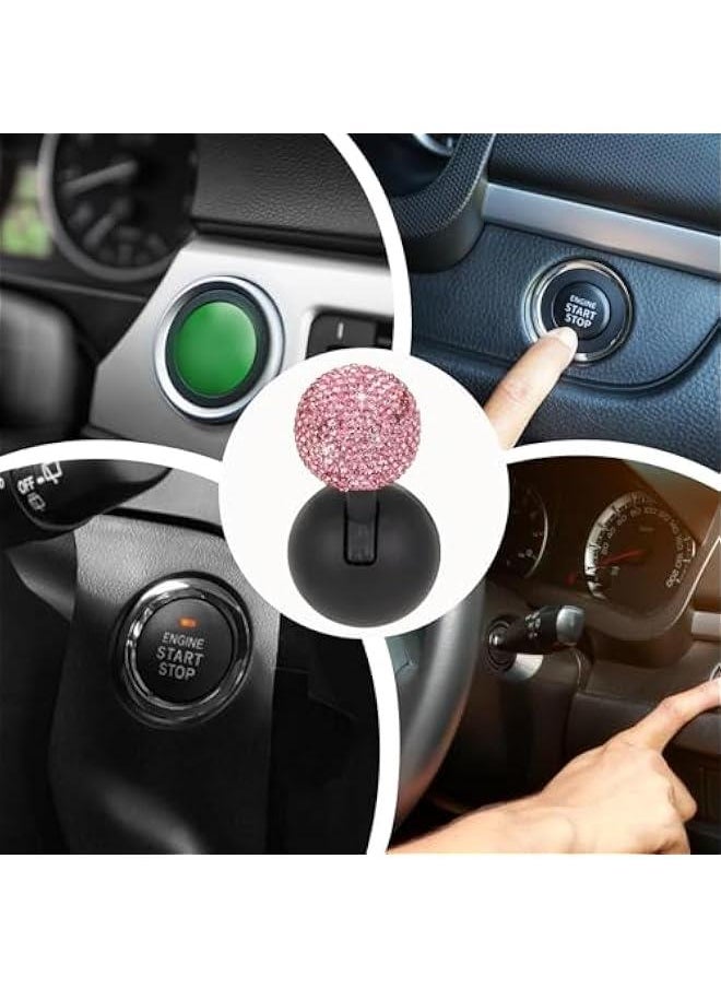 Generic Car Push to Start on Rocker, Diamond-Encrusted Joystick Ball-Bar, Car on Start Lever One-Touch Start on, Car Stickers Interior Decor Car on Cover Decorative  - Image 4
