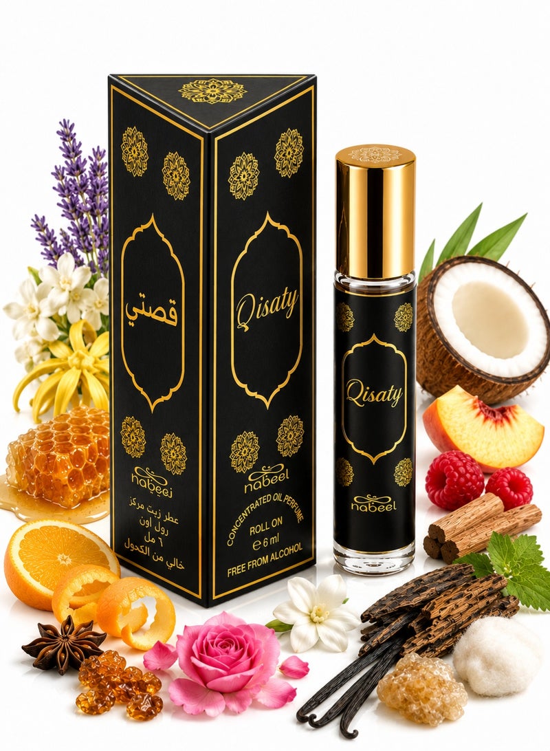 Nabeel 6 Pcs Nabeel Qisaty 6 ML Roll On Perfume Oil Luxurious Long-Lasting Arabic Attar for Everyday Elegance - Image 3