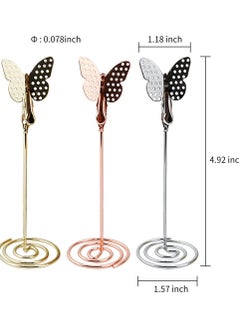 SYOSI 3-Pack Table Number Holder with Butterfly Alligator Clip, Business Card Holder Memo Sticky Photo Holder for Wedding Table Number Display  - Image 2