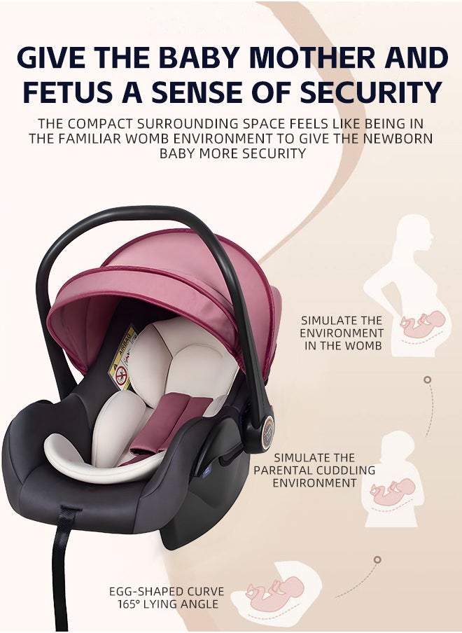 Soft Touch - Baby Carry Cot Portable Baby Car Seat With Full Body Support Soft Cushion Infant Baby Carrier Carseat and Base Removable Safety Seat For Newborn - Image 1