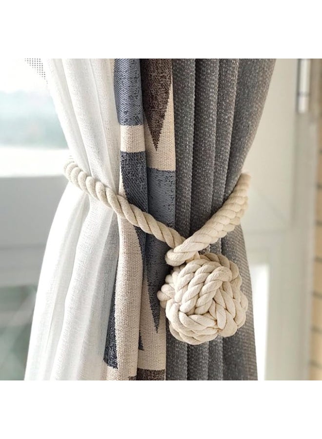 انتيكيانو طقم مكون من قطعتين من روابط الستائر المكرمية القطنية - Image 4