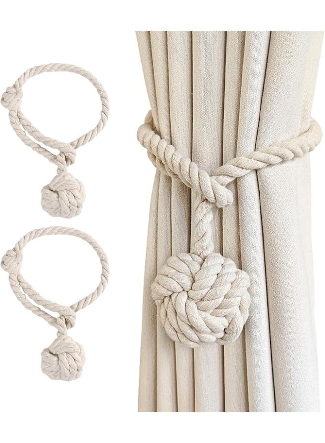 انتيكيانو طقم مكون من قطعتين من روابط الستائر المكرمية القطنية - Image 1