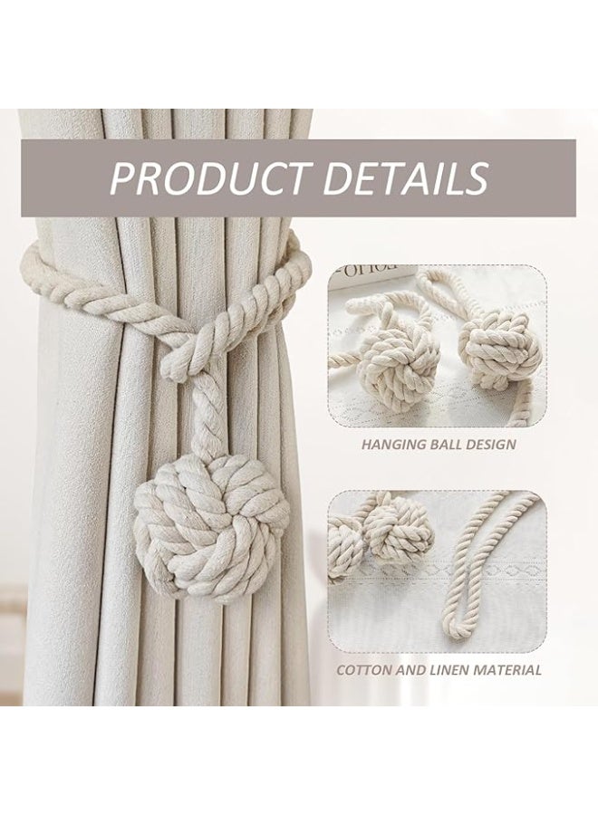 انتيكيانو طقم مكون من قطعتين من روابط الستائر المكرمية القطنية - Image 3