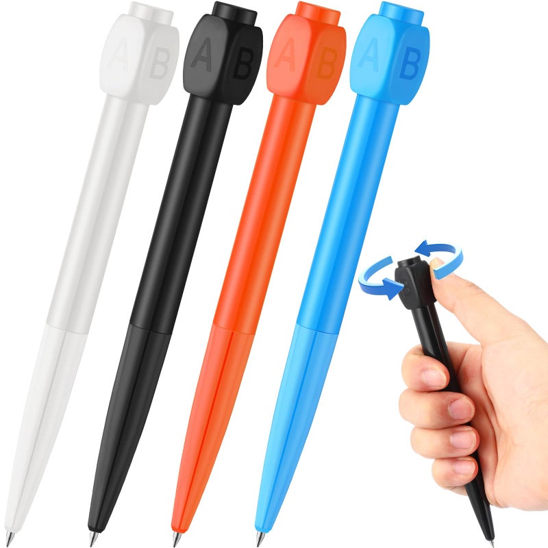 Dinifee 4 Pcs Fidget Spinner Pens Decision Maker Ballpoint Pens with Rotation Cap Relief Stress Anxiety Back to School for Student Office School Gift Supplies - Image 2