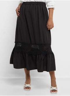 Ginger Plus Midi Skirt With Lace Detailing  - Image 2