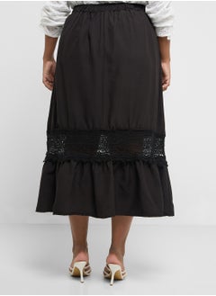 Ginger Plus Midi Skirt With Lace Detailing  - Image 3