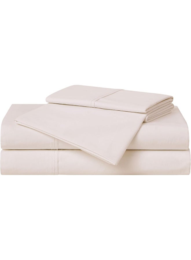 CANNON - Solid Percale 3 Piece Twin XL Sheet and Pillowcase Set - Blush - Image 2