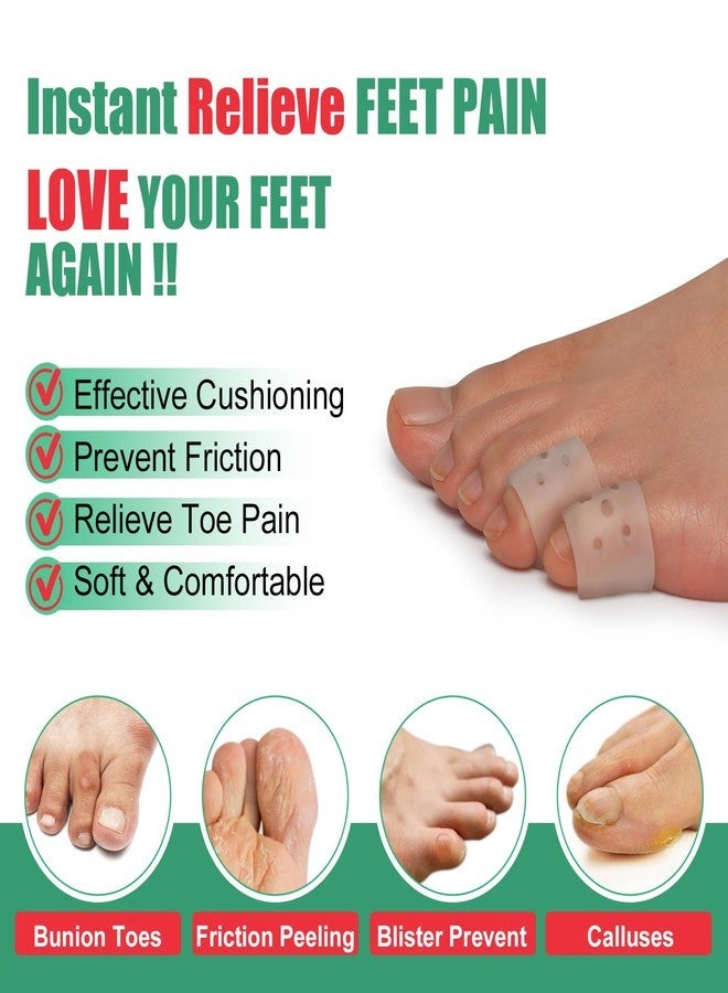Pnrskter 20pcs Pinky Toe Protector Women, Gel Toe Caps, Open Toe Sleeves, Breathable Toe Cushions for Blisters, Corns, Hammer Toes, Toenails Loss (Infused with Aloe Vera Extract) - Image 2