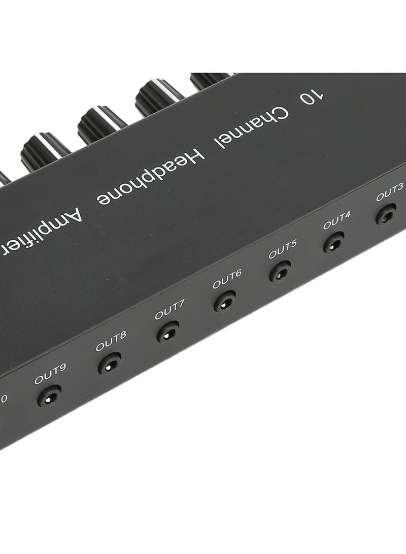 Headphone Amplifier Aux Mini Jack 3.5mm Input 1 in 10 Out Channel Stereo Sound Amplifier Adapter Distributor 100‑240V EU Plug  - Image 4