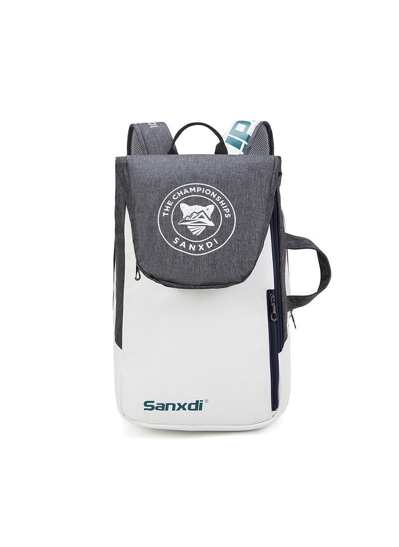 Generic SANXDI New Tennis Bag Backpack White Badminton Sports Bag 3 Pack for Men and Women Gray White