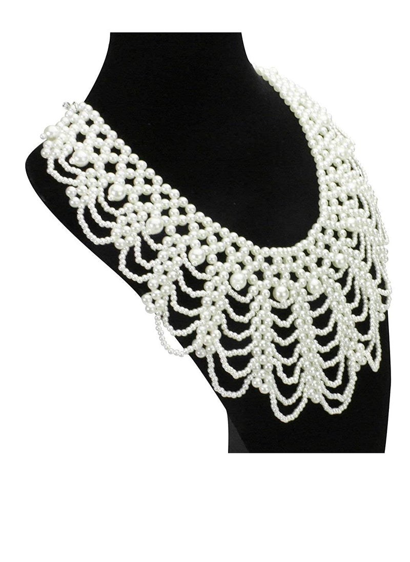 Excefore Women's RBG Dissent Collar Detachable Pearl Beaded False Collar Choker Necklace Costume  - Image 3