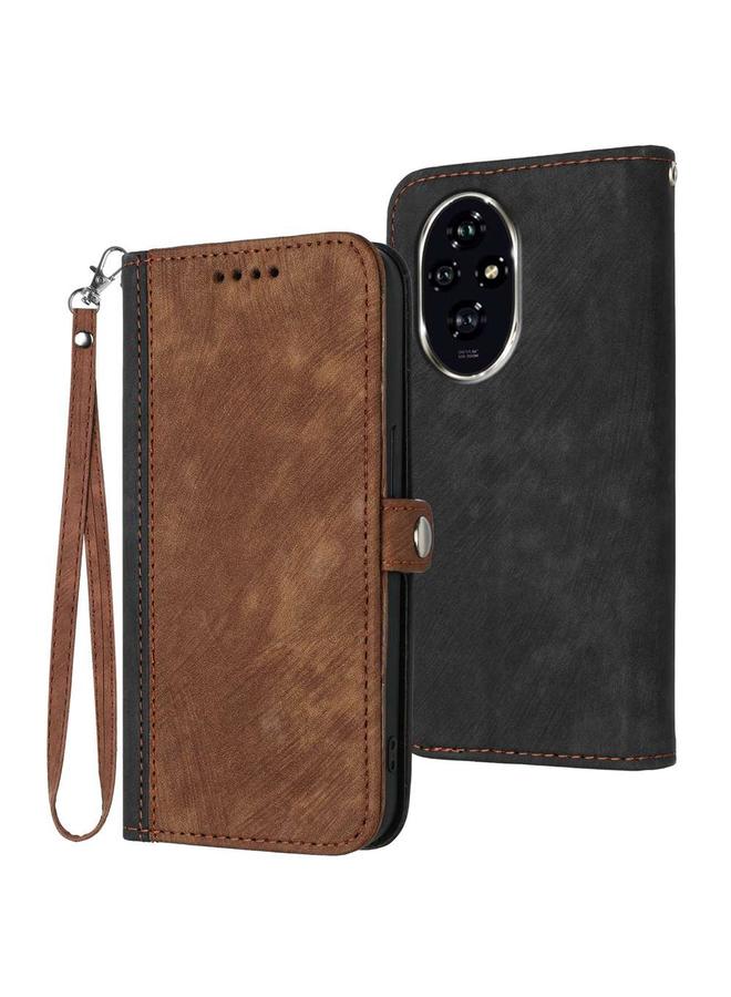 S-TOP Case For Honor 200 Pro Side Buckle Double Fold Hand Strap Leather Phone Case - Image 1