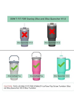 SYOSI Lid Replacement for Stanley 20oz And 30oz IceFlow Flip, Stanley Cup Accessories to Carry 2PCS  - Image 3