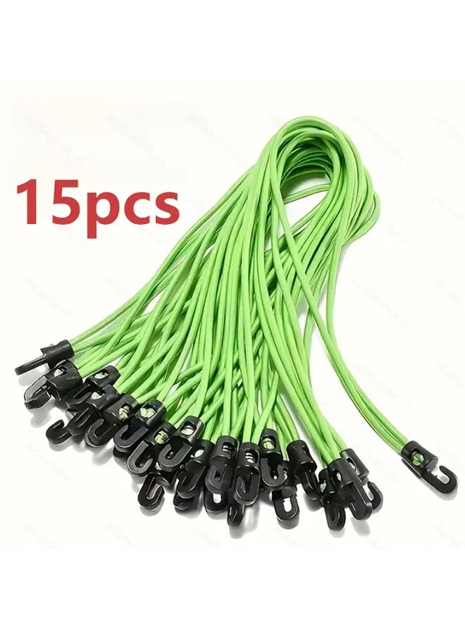 Green Heavy Duty Elastic Bungee Cords with Hooks Stretchable Tie Down Straps for Camping Travel Home Boat Automotive - Image 1