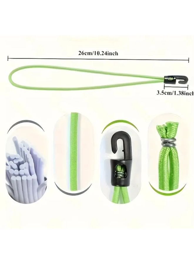 Green Heavy Duty Elastic Bungee Cords with Hooks Stretchable Tie Down Straps for Camping Travel Home Boat Automotive - Image 3