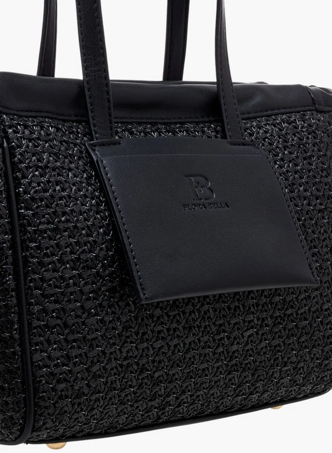 Flora Bella By Shoexpress Textured Tote Bag with Double Handle and Magnetic Button Closure