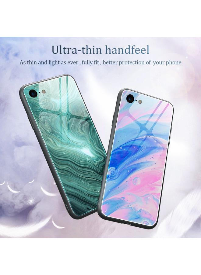 S-TOP Case For iPhone SE 2022 / SE 2020 / 8 / 7 Marble Pattern Glass Protective Case - Image 3