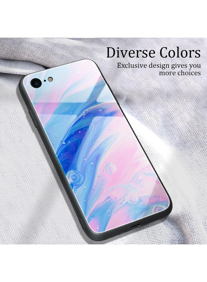 S-TOP Case For iPhone SE 2022 / SE 2020 / 8 / 7 Marble Pattern Glass Protective Case - Image 2