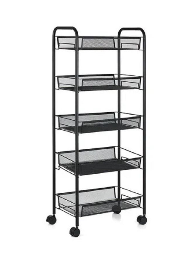 AGD Multi-Purpose Rolling Storage Trolley Cart For Kitchen Black - Image 1