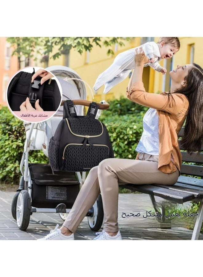 عام حقيبة حفاضات حقيبة حفاضات على ظهره أزياء حديثي الولادة مصغرة حقيبة الأمومة حقيبة سفر - Image 5