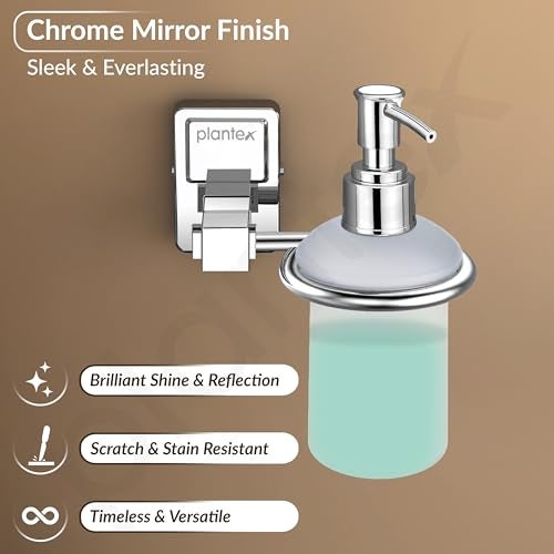 Plantex 304 Grade Stainless Steel Liquid Soap Dispenser/Shampoo Dispenser/Hand Wash Dispenser/Bathroom Accessories Pack of 1, Darcy (Chrome) - Image 3