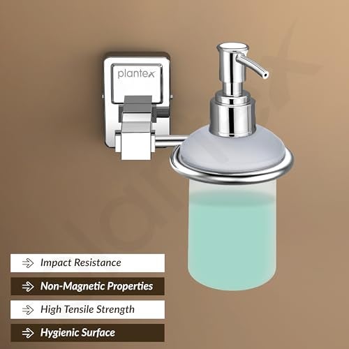 Plantex 304 Grade Stainless Steel Liquid Soap Dispenser/Shampoo Dispenser/Hand Wash Dispenser/Bathroom Accessories Pack of 1, Darcy (Chrome) - Image 2