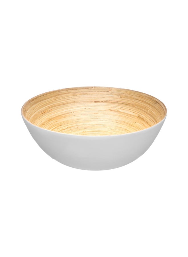 Five Simply Smart Bamboo Salad Bowl White and Brown 25 cm 154104B - Image 1