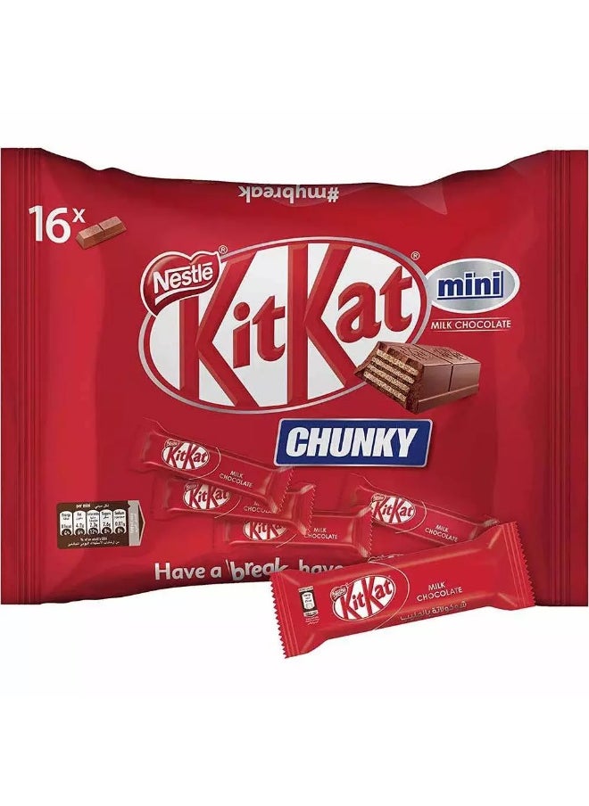 Nestle - Chunky Mini Milk Chocolate Bar 250gms (16 Minis) - Image 1