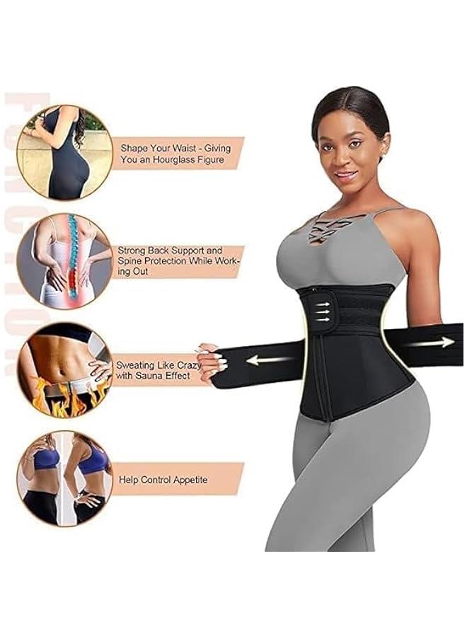 Adjustable Waist Trainer - Sauna Belt for Belly Body Shaping - Sweat Belt Compression Wrap for Women and Men - Plus Size Waist Trimmer Corset