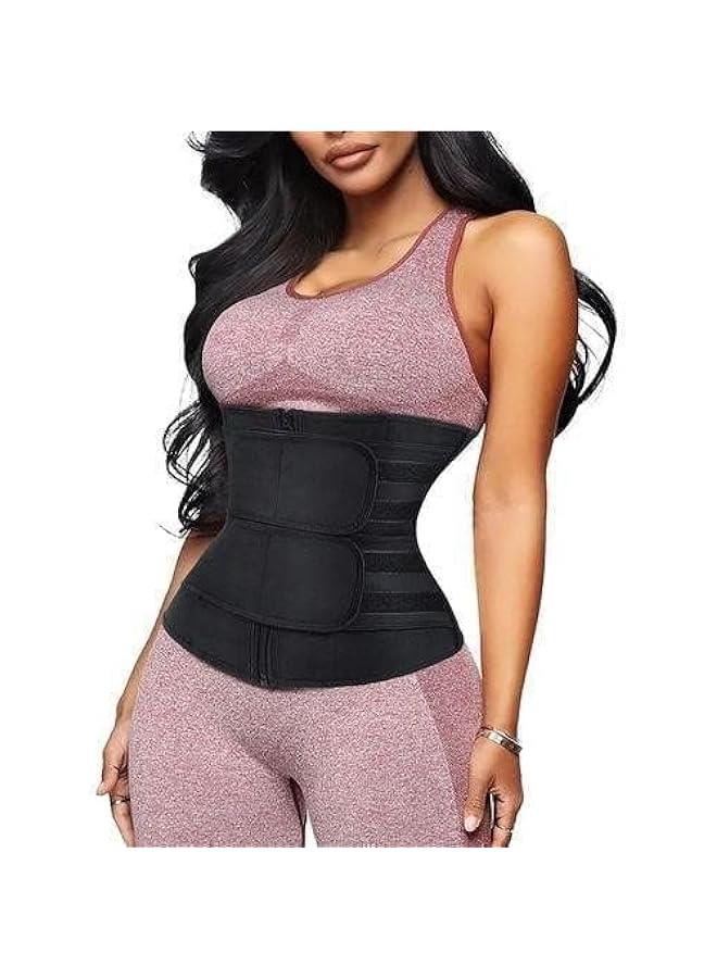 Adjustable Waist Trainer - Sauna Belt for Belly Body Shaping - Sweat Belt Compression Wrap for Women and Men - Plus Size Waist Trimmer Corset