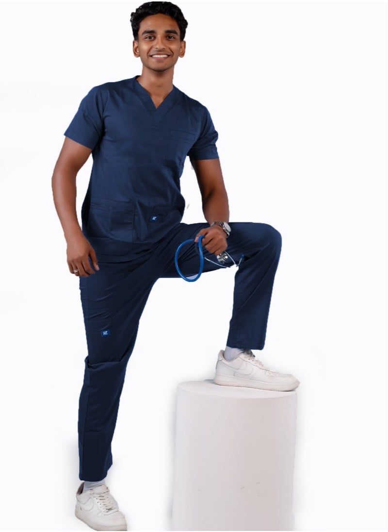 RZ - The ideal choice for medical professionals is a medical scrub from RZ for men, in petroleum color. - Image 1