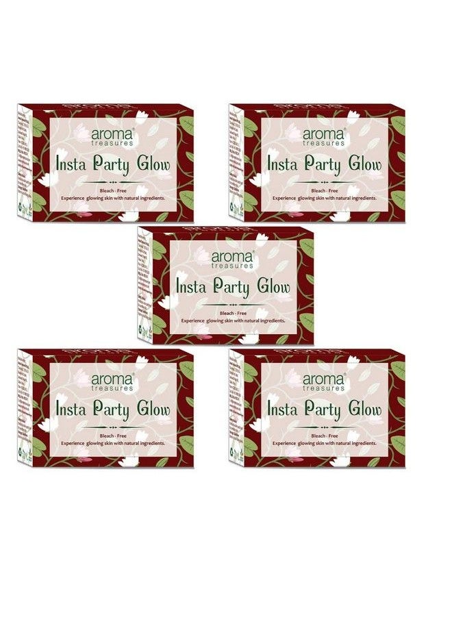 Aroma Treasures Insta Party Glow Single Time Use Kit For Natural And Instant Glow 30 G (Pack Of 5)  - Image 1