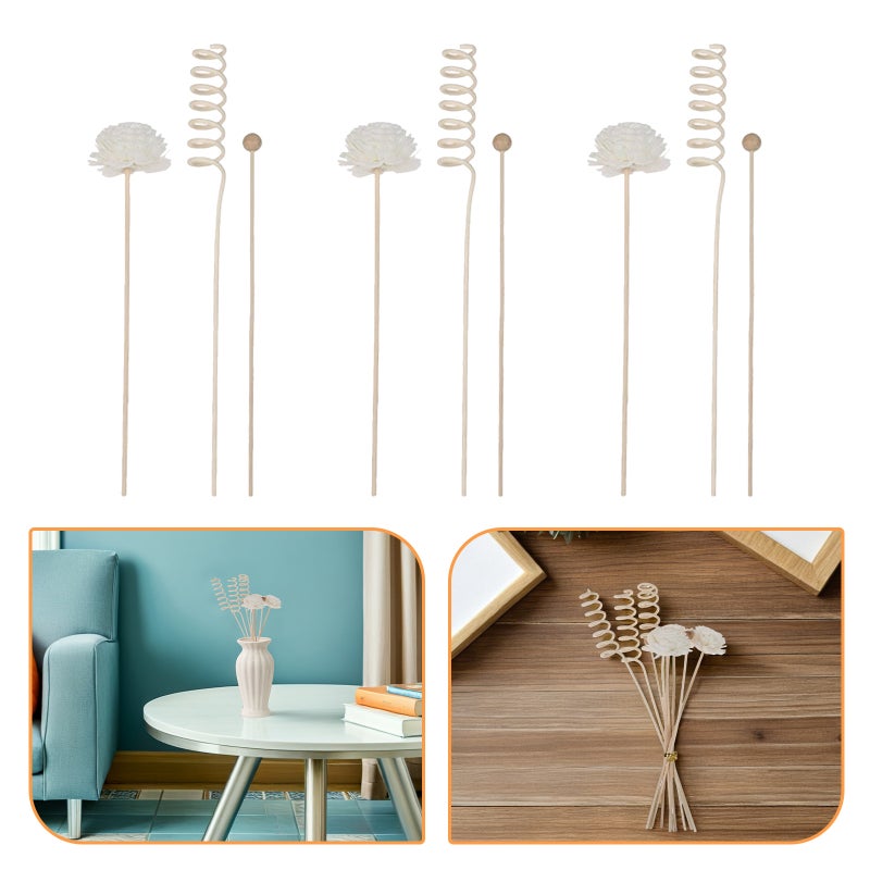 2 Sets Reed Diffuser Sticks: Fragrance Handmade Flowers Refill Replacement For Bathroom Women Bedroom Office Aromatherapy Decor - Image 2