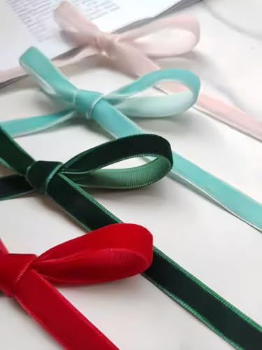 Abbaoww 11 Yards Vintage Forest Green Velvet Ribbon 5/8 Inch Wide for Wedding Christmas Tree Wreath Decor Gift Wrapping Floral Bouquets DIY Projects - Image 4
