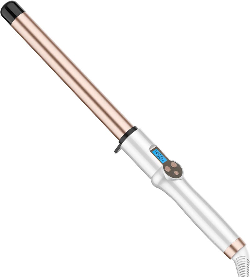 1 Inch Extra Long Barrel Curling Wand Ceramic Tourmaline Curling Wand Professional Dual Voltage with Adjustable Temperature