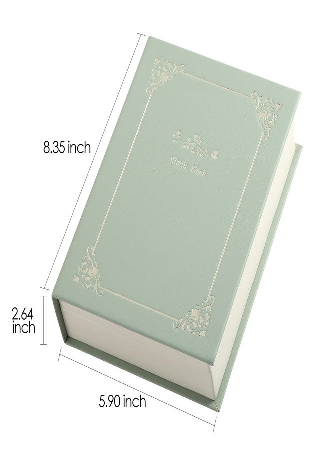 CASEGRACE Jewelry Box Organizer PU Leather Diary Jewelry Box Magic Book Design for Earrings Bracelet Necklace Rings Storage for Women Girls, Green - Image 2
