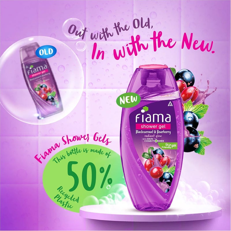 Fiama Body Wash Shower Gel Blackcurrant Bearberry 250ml Body Wash for Women Men with Skin Conditioners for Radiant Glow Suitable for All Skin Types Pack of 2 - Image 3