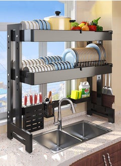 MissTiara Dish Rack, 64-100 CM Length Adjustable Over The Sink Dish Rack Extra Heavy Duty Adjustable Length and Height Large Dish Drying Stand Drainer with Utensil Holder for Kitchen Countertop Organizer  - Image 4