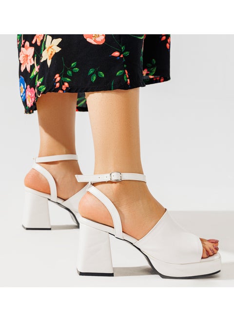 Heel Sandal In A Different And Elegant Way H-8 - White