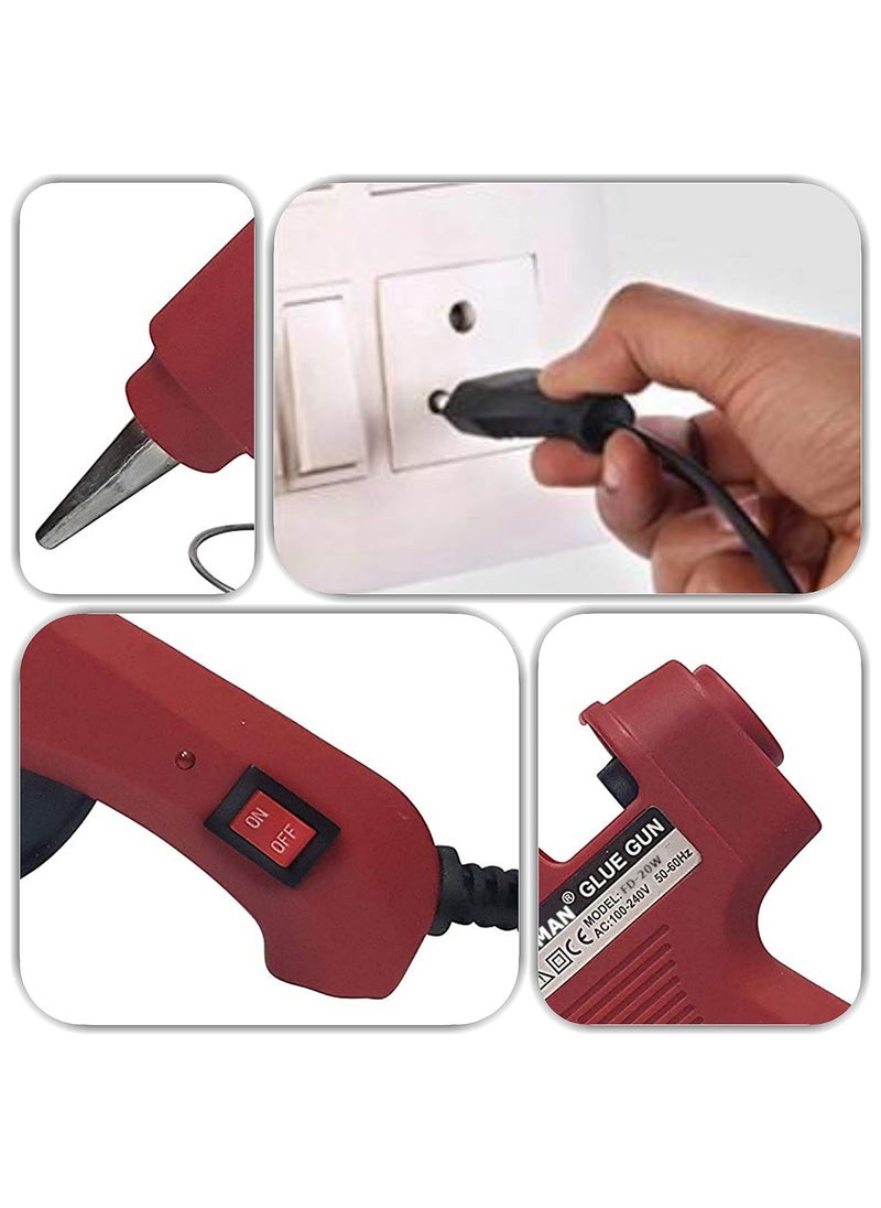 Fadman FADMAN 7 MM HOT Adhesive 6 Glue Sticks with RED 20 WATT Mini HOT Glue Gun for DIY Craft Work ON Off Switch Button Indicator  - Image 4