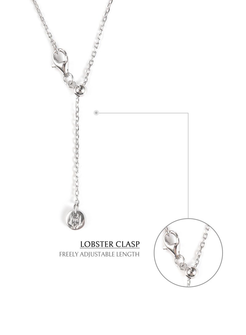 Regal Luminescence Women's Necklace - Pendant with CZ Diamond and Sterling Silver, Middle East Exclusive Collection