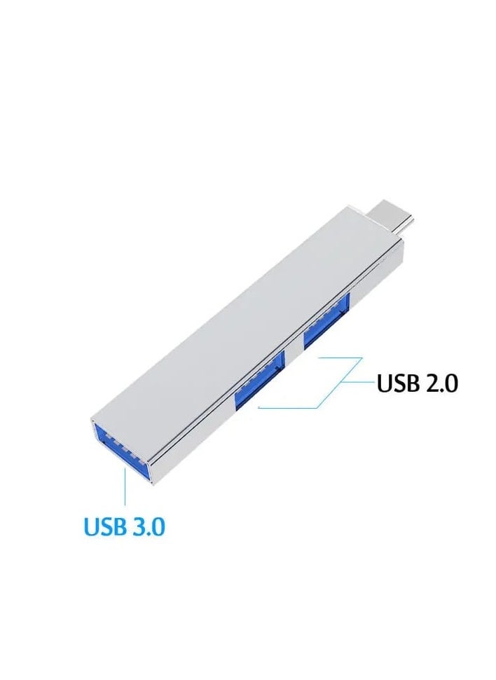 Generic Tab C to USB multi-port connector, 3 pieces, silver color  - Image 2