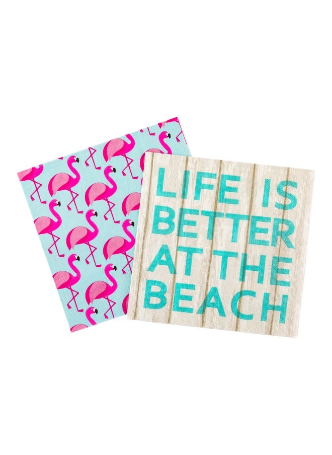 Restaurantware 13 Inch Paper Luncheon Napkins, 500 The Beach Design Printed Napkins - 3-Ply, Textured Edges, Assorted Colors Paper Decorated Napkins, Soft And Strong, For Parties Or Catering Events  - Image 1