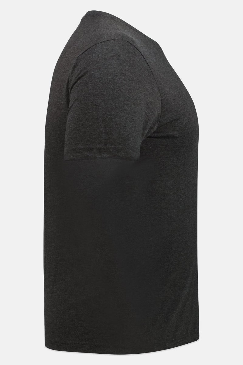 Chaps Men Crew Neck Short Sleeve Heather T-Shirt, Charcoal - Image 3